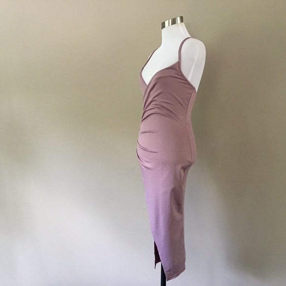 BooHoo Night  Small Dusty Pink Purple Slip Dress - Picture 9 of 9